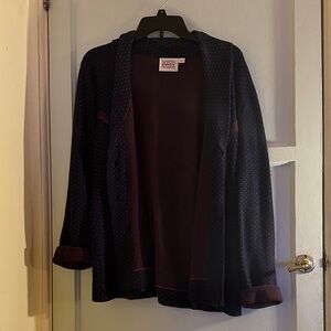 Rosie Neira Navy Blue and Red Cardigan